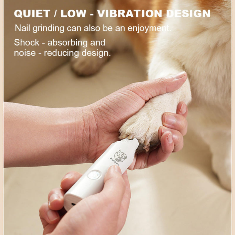 Dog Nail Grinder– Professional 2-Speed Electric Rechargeable Pet Nail Trimmer Painless Paws Grooming & Smoothing for Small Medium Large Dogs and Cats (White) - PawsPlanet Australia