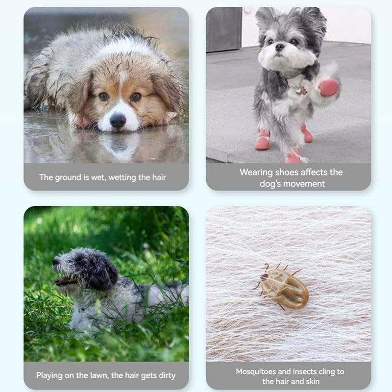 Anti Dirt Pants for Dogs Outdoor Dust-Proof Dog Pants Waterproof Boot Rain Boots with Suspender Anti-Slip Dog Paw Protector Shoes Adjustable Anti-Slip Boots for Small Dogs Walking Hiking (M) M