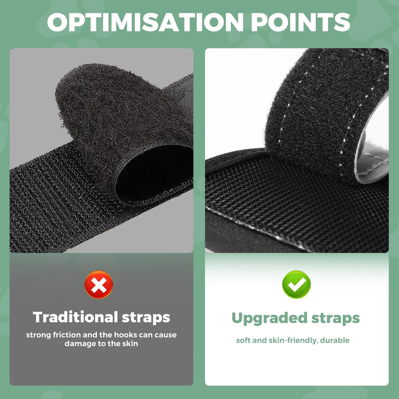 OHCOZZY Dog Front Leg Brace 2Packs with Reflective Straps, Leg Splint Provides Joint Support and Against Lick, Leg Wrap Protector for Wound Injury and Sprain Healing,S S Black
