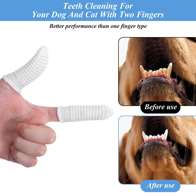 YUXIANLB 15 Pieces Finger-Shaped Dog Toothbrush 360° Pets Teeth Cleaning Dental Care Teeth Cleaning Pet Finger Toothbrush Dog Toothbrush Finger Brush Reusable for Dogs Cats Dental Care (White)