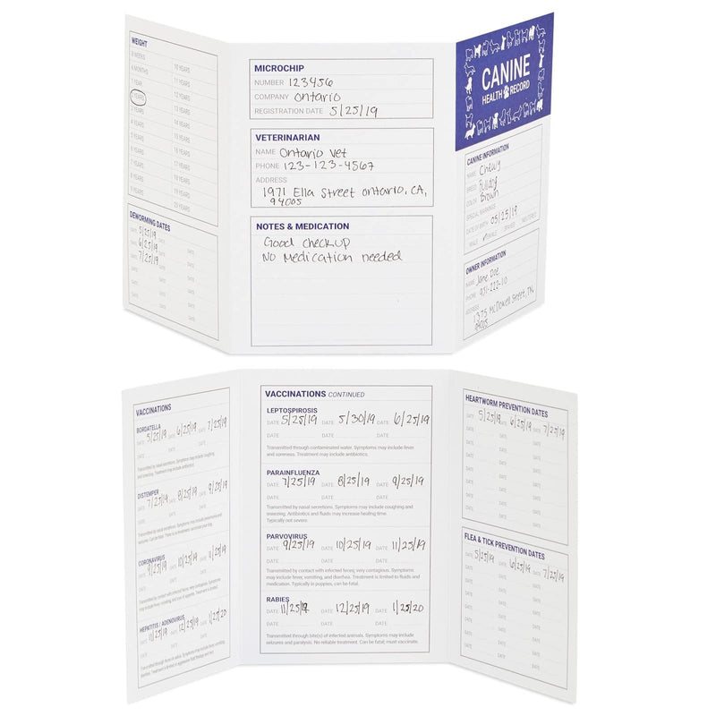 Juvale 24 Pack Puppy Vaccination Record Card, Dog Vaccine and Canine Health Record Booklets (5x3.5 in)