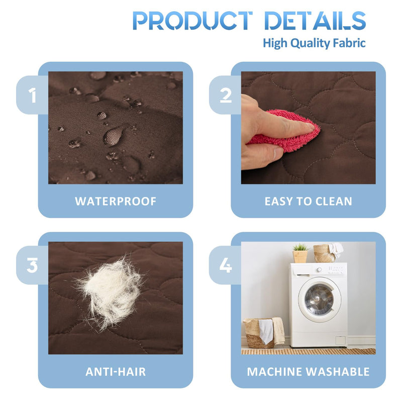 CHHKON Dog Bed Covers Replacement Washable Waterproof Pet Puppy Bed Cover for Dog(Brown,41x29x6 inch) 41x29x6 inch Brown - PawsPlanet Australia