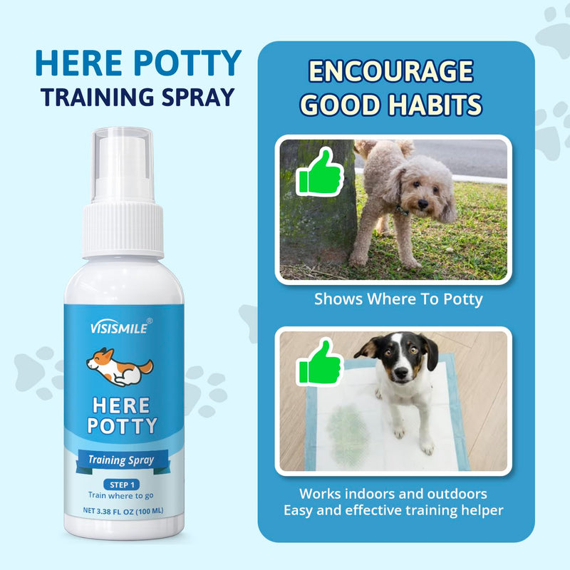 Dog Potty Training Spray Kit: Here Potty Trainer & Not Here Bitter Deterrent Spray - Anti Chew Stop Peeing Urine Marking - Indoor & Outdoor Grass Pad Toilet Spot Odor Repellent for Puppies Dogs - PawsPlanet Australia