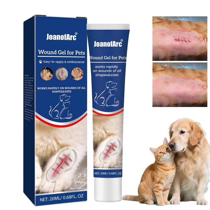 JoanofArc Dog Wound Care Hydro Gel, Heals Wounds, Cat Wound Care Gel, Helps with Cuts, Bites, Injured in a Fight, Scratches, Injured While Trimming Nails, Daily Gentle Care Gel, 0.68 fl.oz