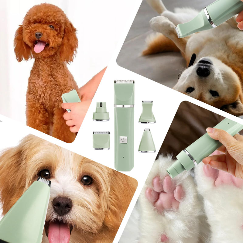 Dog Cat Hair Clippers Grooming Kit with Nail Grinder,4-in-1 Electric pet Clippers for Dogs,Low Noise USB Rechargeable Cordless for Dogs Cat,for Cats and Other Pets - PawsPlanet Australia