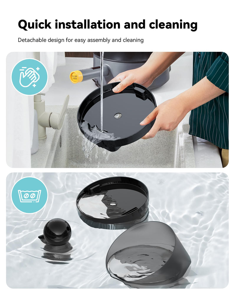 Cat Water Fountain for Drinking, Pet Waterer Fountain with Ultra Silent Pump, Activated Carbon Filter Keep Water Fresh, 2.2L Capacity, Faucet Design, Anti Sputtering, with 6 Fliters + 3 Sponges Fountain+6 Filters + 3 Sponges - PawsPlanet Australia