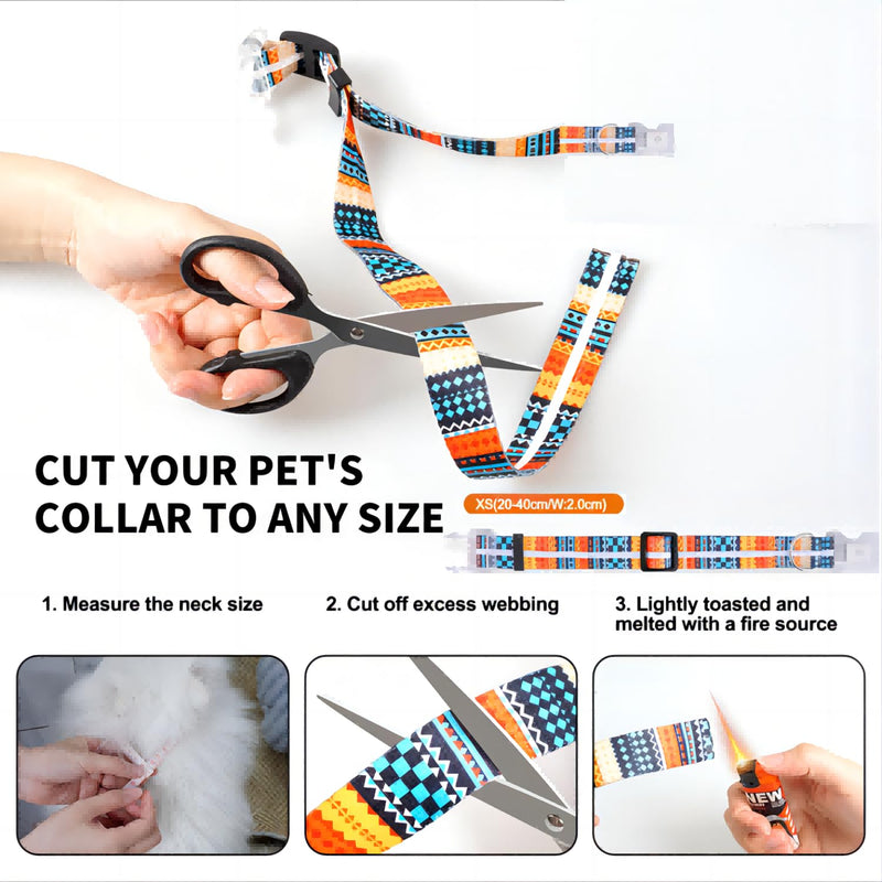 Light Up Dog Collars,LED Dog Collar Rechargeable Waterproof,2-in-1 Buckle Type Glow Collar for Medium Large Dogs- M(10-17 * 0.98 inch can be Crop) Bohemian Orange M(10-17*0.98 inch can be Crop） - PawsPlanet Australia