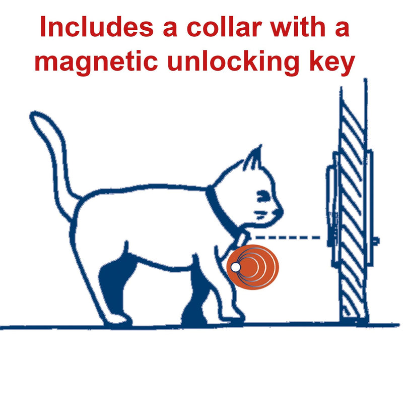 Ferplast Cat Flap Swing 7, Brown 4-Way Locking System w/ Magnetic Key