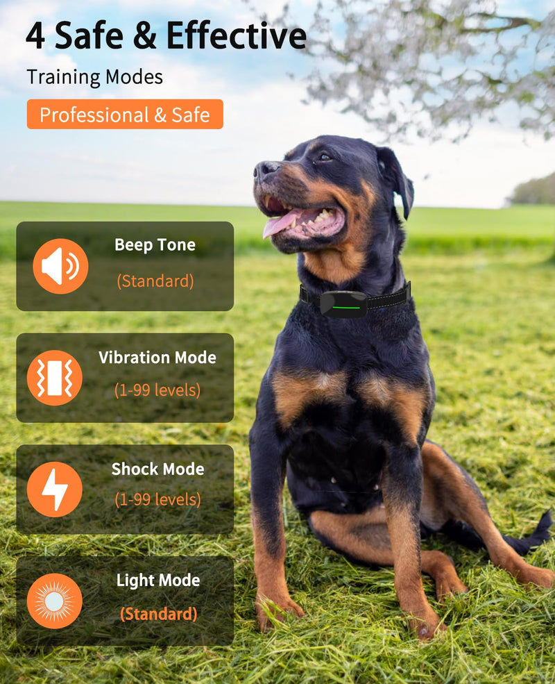 Dog Shock Collar - 4000FT Dog Training Collar with Remote IPX7 Innovative Waterproof Collar for 10-120lbs Dog Rechargeable e Collar with 4 Training Modes for Small Medium Large All Breeds Dogs