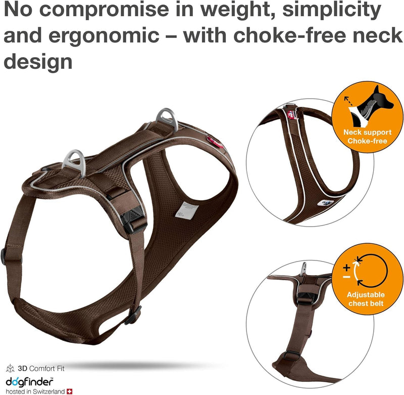 Belka Comfort Harness Brown M - PawsPlanet Australia