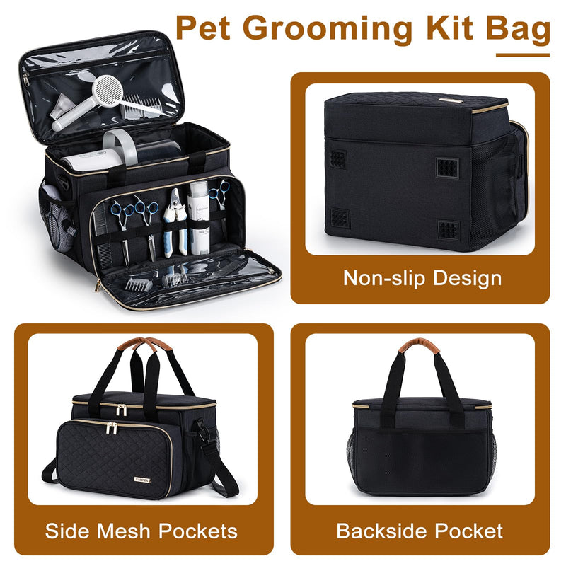 Dog Grooming Vacuum Bag, Pet Grooming Kit Bag Perfect for Dog Hair Vacuum & Grooming Tool Kit Accessories- Black - PawsPlanet Australia