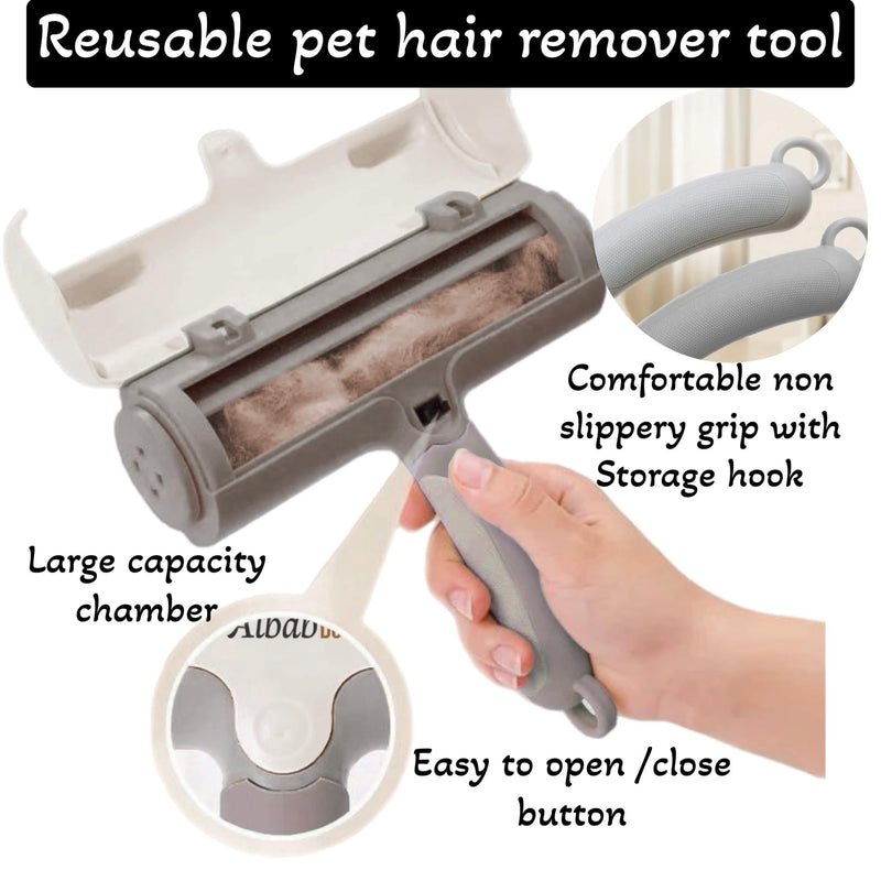 Pet Hair Remover – Reusable Lint Roller – Clean Couch, Furniture, Clothes, Carpet, Bed. Cat Hair Remover Dog Hair Remover Fur Removal Tool No Sticky Tape or Adhesive Needed. (White Grey) White Grey - PawsPlanet Australia