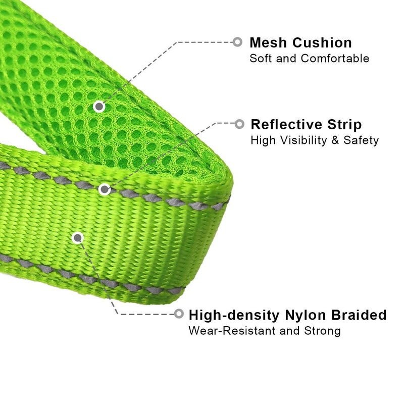 Reflective Dog Choke Collar, Soft Nylon Training Slip Collar for Dogs Suitable for Dog Weight Around 20-38 pounds (5/8" W x 15.5" L) S: 5/8"W x 15.5"L (neck size: 12.9"-14.9") Green