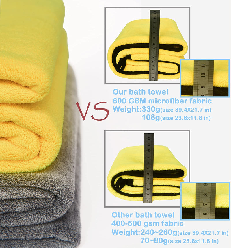 Dog Towel Pet Cat Dog Bath Towel Microfiber Drying Towel 3 in 1 Super Absorbent Ultra Soft Double Density 600 GSM Pet Brush Cat Dog Bath Brush for Small, Medium, Large Dogs and Cats - PawsPlanet Australia