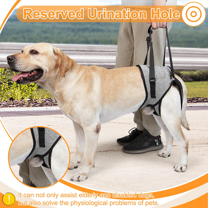 Dog Lifting Harness, Dog Support Harness for Back Legs, Adjustable Dog Leg Support with Lift Handle, Portable Dog Slings for Medium Dogs, Elderly Disabled Joint Injuries Canine(L) L