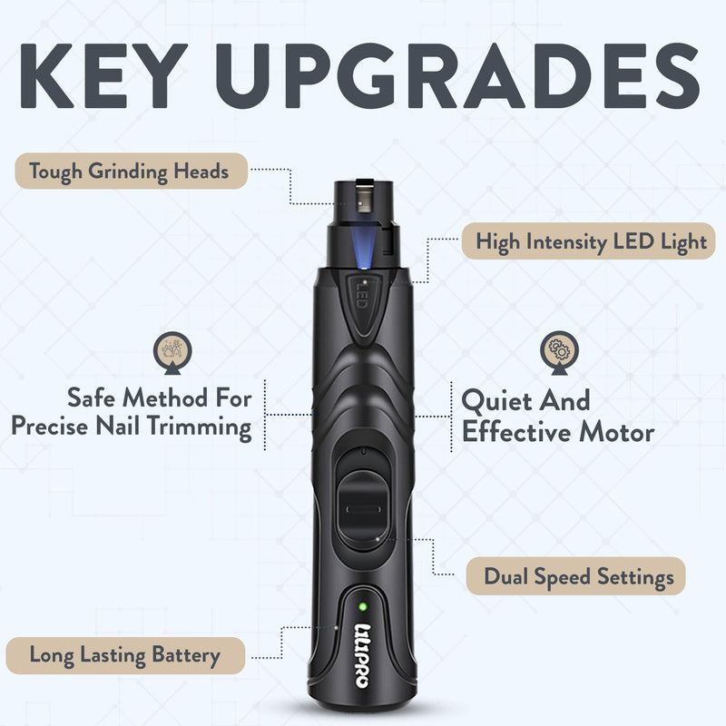 Rechargeable Low Noise Dog Nail Grinder for Stress-Free Grooming and Maintenancepet nail grinder clipper for dogs or cats, pet care, dog nail grinders, pet care, dog claw grinder, cat nail grinder Full Set