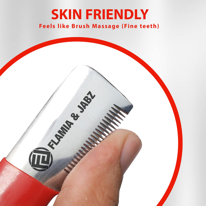 FLAMIA & JABZ Stripping Knife for dogs, Right handed, Stainless Steel with Plastic grip (Fine) Fine - PawsPlanet Australia
