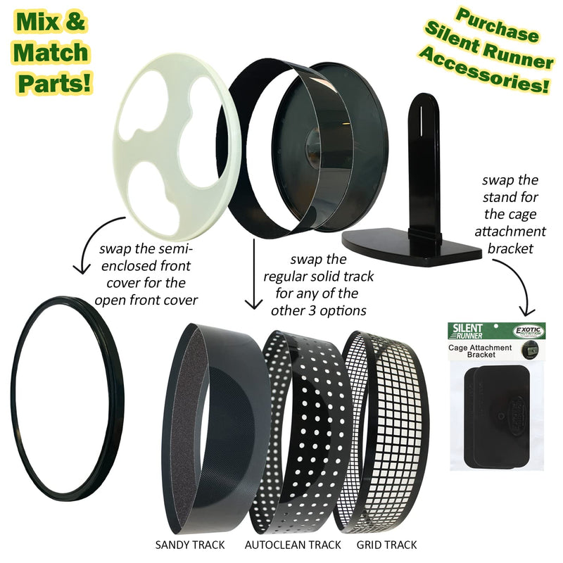 Silent Runner Glow Wheel - 12" Regular - Exercise Wheel + Cage Attachment - Silent, Fast, Durable Exercise Wheel - Sugar Gliders, Hamsters, Female Rats, Mice & Small Pets - PawsPlanet Australia