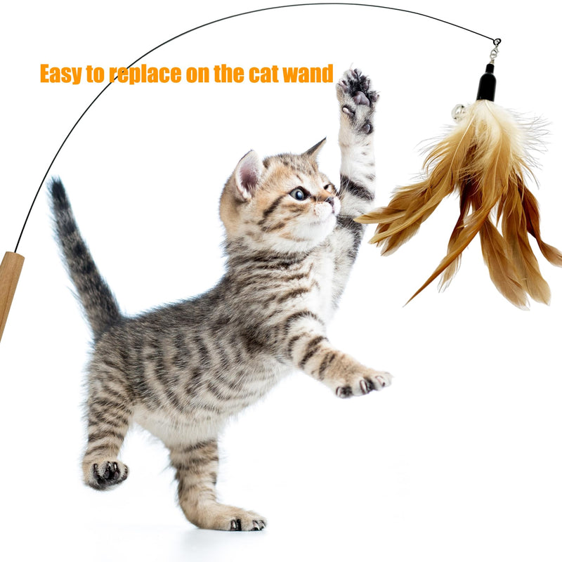 Cat Feather Toys Refill Cat Wand Replacement Feathers, 16 PCS Cat Toy Feather Refills, Cat Wand Attachments Feathers for Cat Toys 16PCS Cat Feather Toy Refills - PawsPlanet Australia