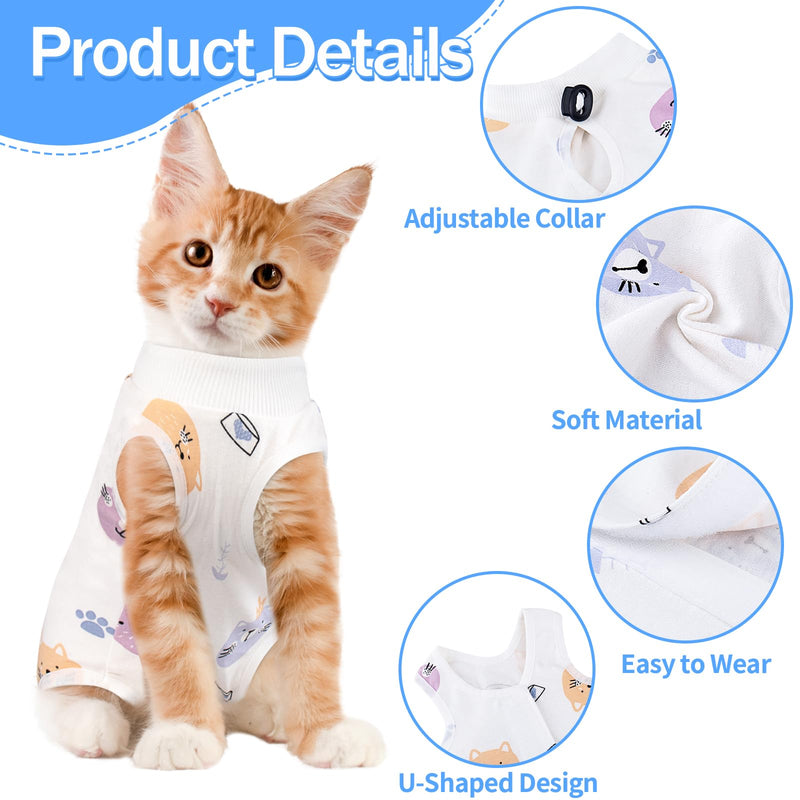 2PCS Cat Recovery Suit for Abdominal Wounds or Skin Diseases, Brown Bear & Blue Cat Cat Onesie for Cats After Surgery Female Kitten Recovery Suit, Breathable E-Collar Alternative - PawsPlanet Australia