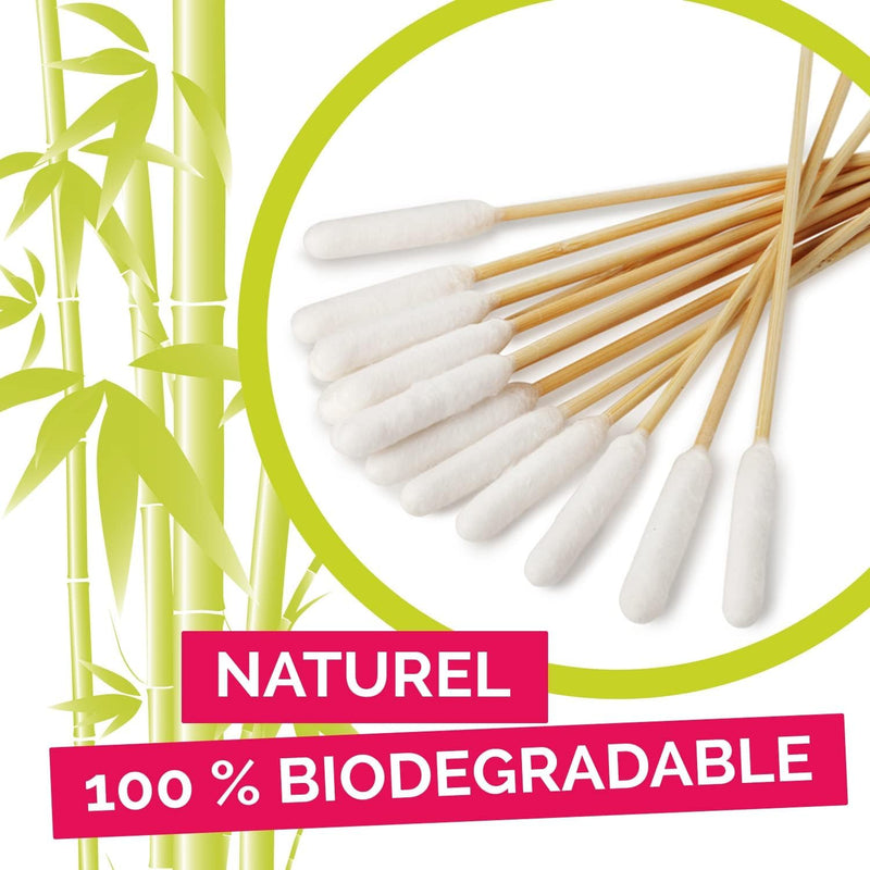 Bamboo Cotton Buds for Small Dogs and Cats (50 S/M Buds) - Safe and Easy Ear Wax Removal - Designed by French Vet 1