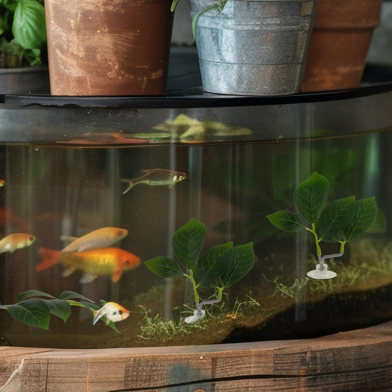 3pcs Fish Tank Decor, Betta Leaf Aquarium Décor Accessories Simulating Natural Habitat for Betta Fish Playing, Spawning, Breeding, Resting Bed with Plastic Suction Cup, Fish Tank Aquarium Accessories - PawsPlanet Australia