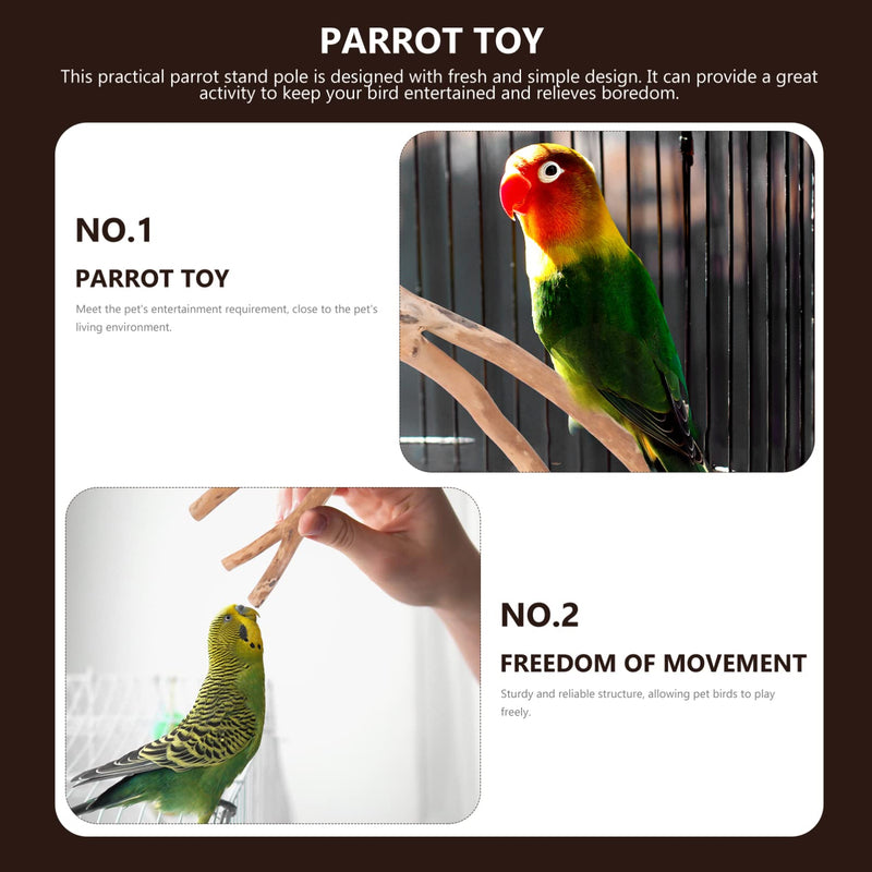2pcs Bird Parrot Perch Stand Poles, Natural Wooden Parrot Perch for Cage, Branches Fork Rod for Small Parakeets Cockatiels Conure Lovebirds Bird Cage Accessories - PawsPlanet Australia