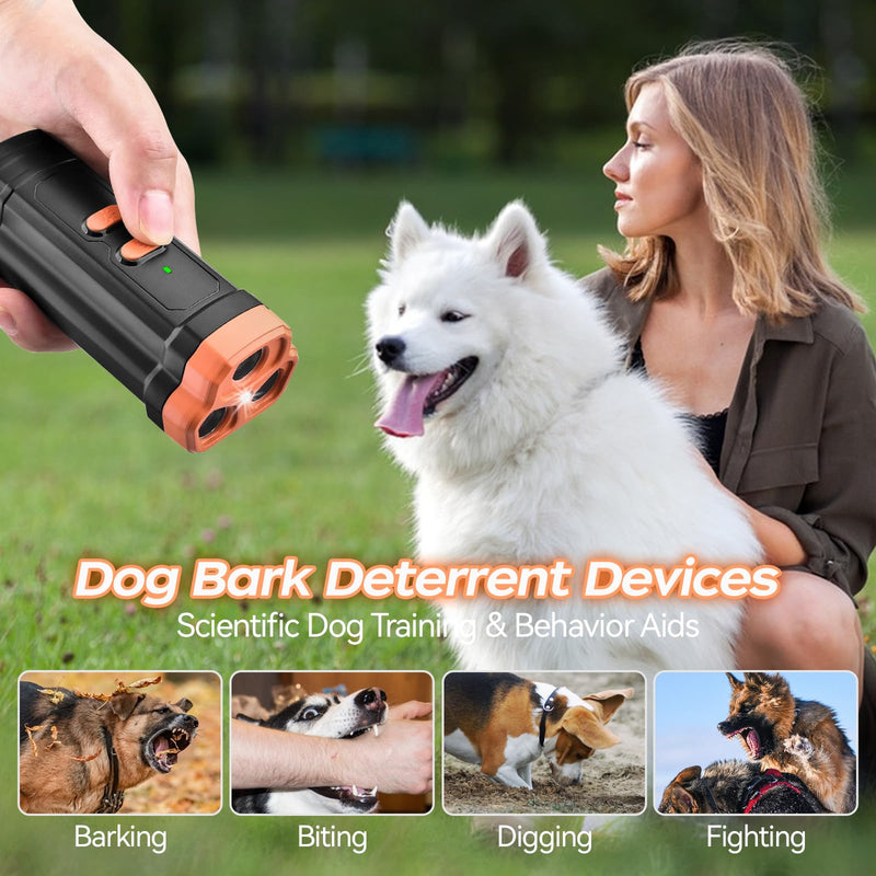 Dog Bark Deterrent Device 3X Ultrasonic Dog Bark Deterrent, 2500MAh Battery, 32FT Range, Rechargeable Anti Barking Device with Flashlight, Safe & Humane Dog Behavior Aids Indoor Outdoor Use - PawsPlanet Australia