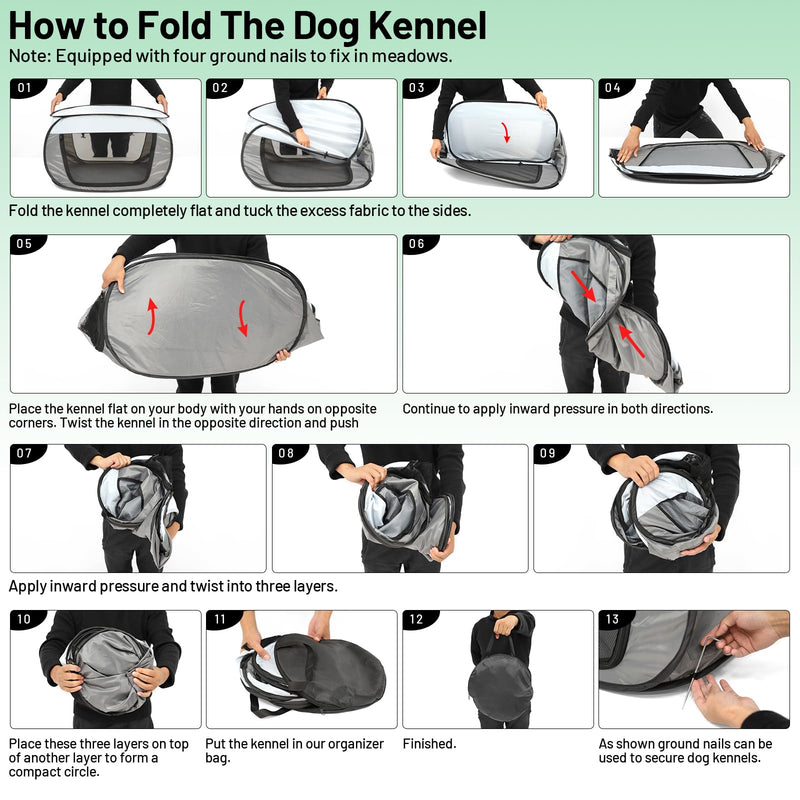 Travel Dog Crate Portable Dog Kennel for Small Dogs Pop Up Soft Dog Enclosure Indoor Outdoor for Medium Dogs Pets Foldable Crate?Green and Yellow-Medium? - PawsPlanet Australia