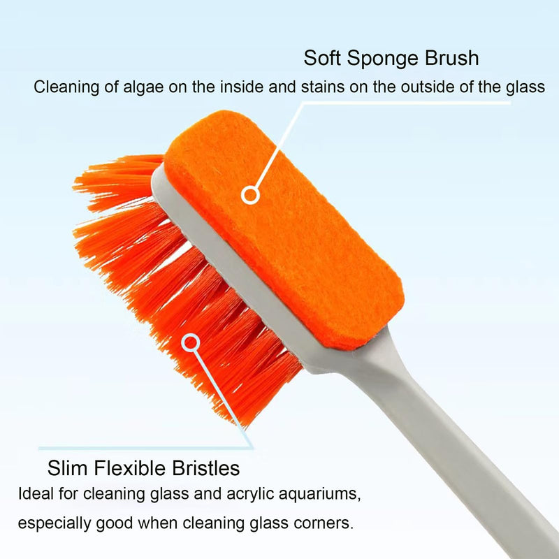 Small Fish Tank Cleaner - Algae Scraper for Glass Aquariums - Aquarium Brush & Scrubber Tool Adapted for Cleaning Glass and Acrylic Aquariums. - PawsPlanet Australia