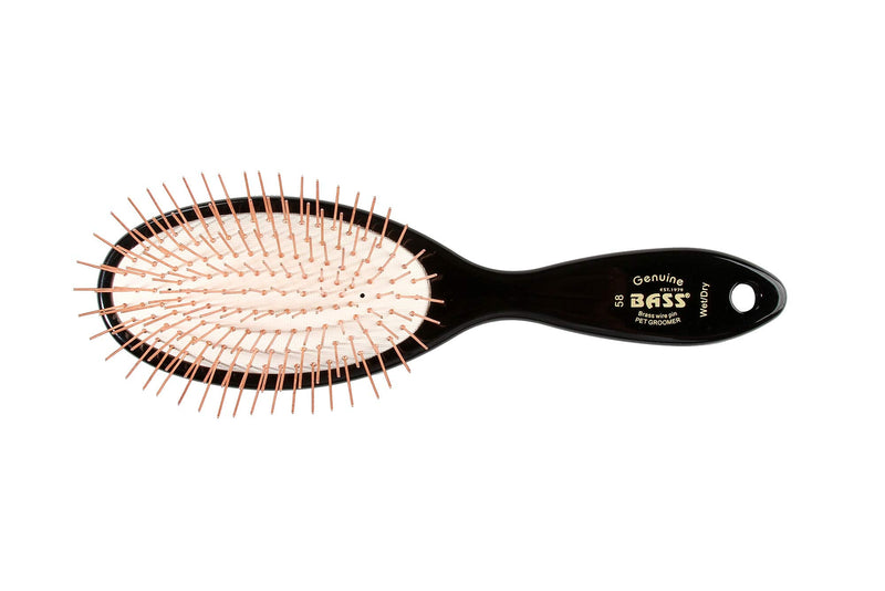 Bass Brushes Large/X-Long All Wire Brass Pin Cushion Pet Brush with Acrylic Handle - PawsPlanet Australia