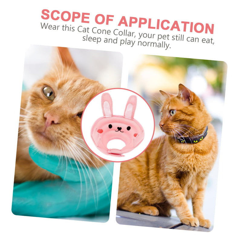 VICASKY Recovery Collar and Prevents Licking, Polyester with Bunny Ears, Breathable, Protects Cats After Surgery, Comfortable and Allows Freedom of Movement
