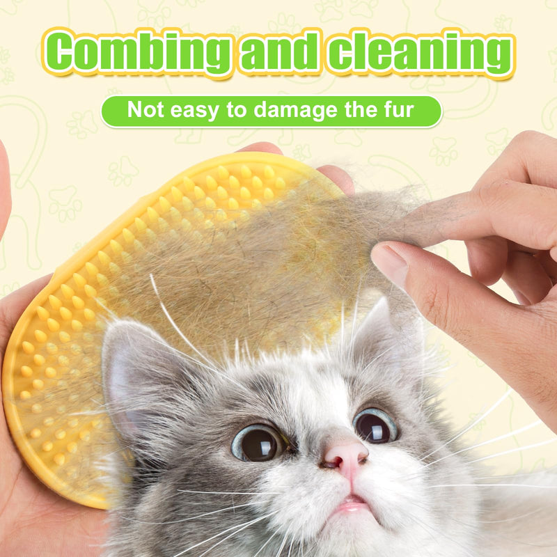 4pcs Cat Self Groomers, Wall Mounted Cat Corner Brush Self Grooming Massage Combs for Pet Cat Face Scratcher Massager Hair Brush for Long Short Fur Cats & Kittens (Green, Yellow) - PawsPlanet Australia