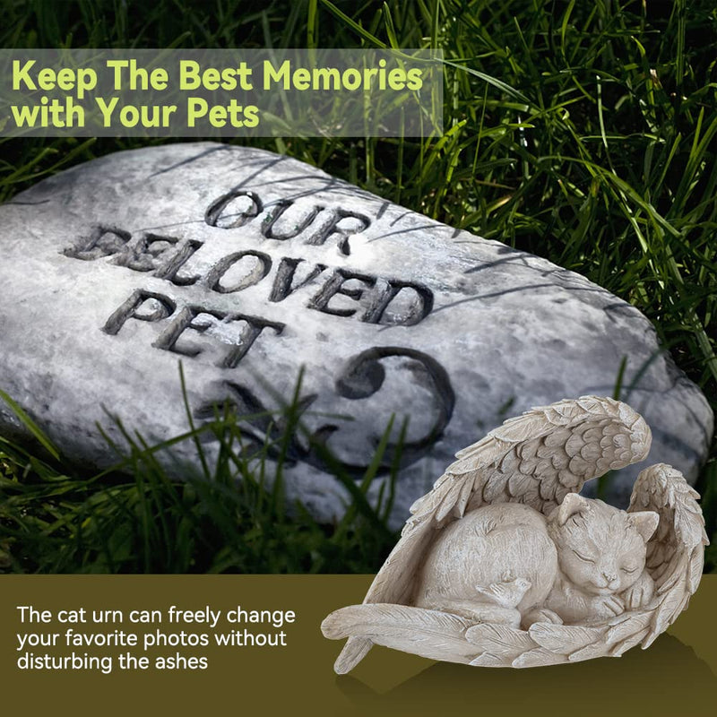 Cat Angel Memorial Statue Commemorates Our Lost Fur Baby,Cat Figurines is Placed in The Outdoor Garden or Tombstone,cat Statue Resin - PawsPlanet Australia