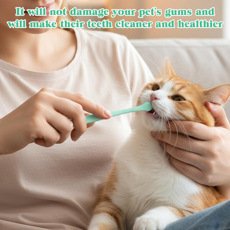 5 Pack Small Dog & Cat Toothbrus, Cat & Puppy Tooth Brushing Kit Soft Bristle Pet Toothbrushes Portable Dog Teeth Cleaning Brush Dental Care Tool with Micro Head for Dental Cleaning, 2 Styles