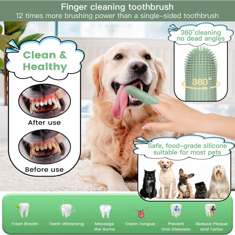 Cat&Dog Grooming Kit-6PCS for Cat Flea Comb, Dog Brush For Shedding,Pet Nail Clippers For Dogs,Pet Grooming Gloves, Dog Finger Toothbrush & Dog Bath Towel- Perfect Cat Grooming Supplies green - PawsPlanet Australia