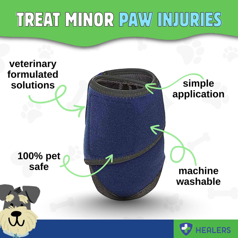 Healers PetCare Medical Dog Boots with Gauze Inserts – Protective Dog Booties for Injured Paws, Wound Care & Recovery - Breathable, Non-Slip, Adjustable Strap Closure (2-Booties) (Medium) - PawsPlanet Australia