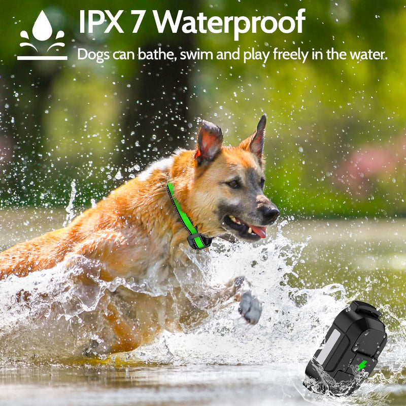 Dog Training Collar Electric Dog Shock Collar with 4 Training Modes and Waterproof Rechargeable Remote Range 3300Ft for Large Medium Small Dogs (Green) Green - PawsPlanet Australia