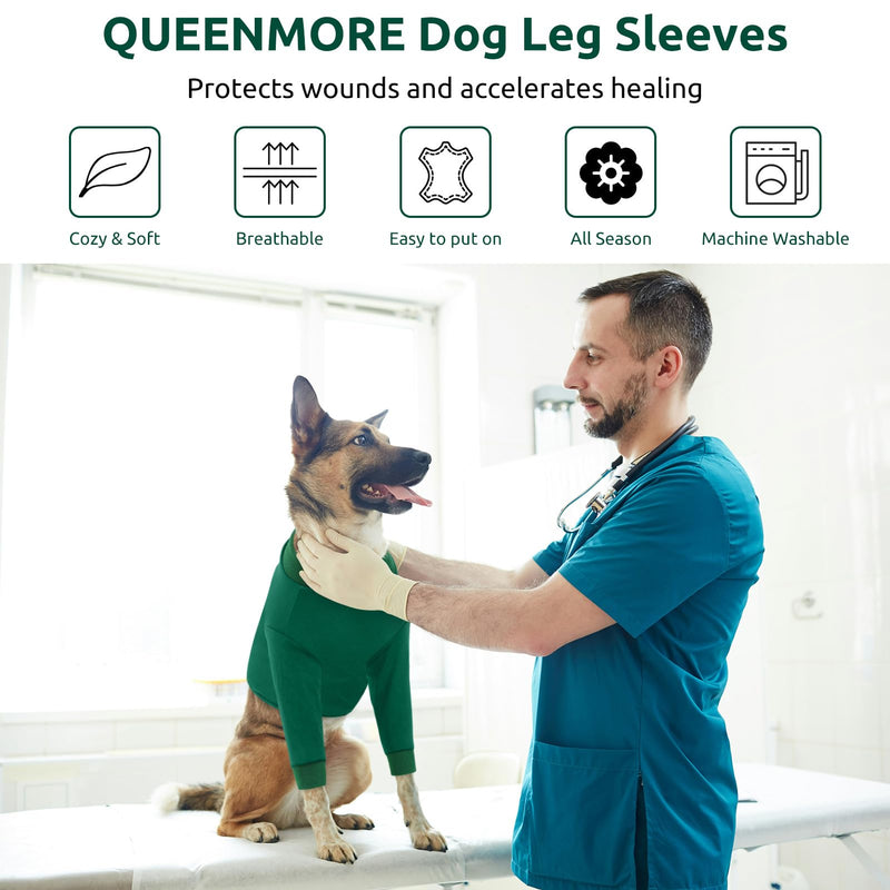 Queenmore Dog Surgery Recovery Sleeve for Front, Breathable Dog Recovery Sleeves After Surgery, Cozy Dog Elbow Protector After Surgery, Alternative to Cone of Shame, Green, XL X-Large - PawsPlanet Australia