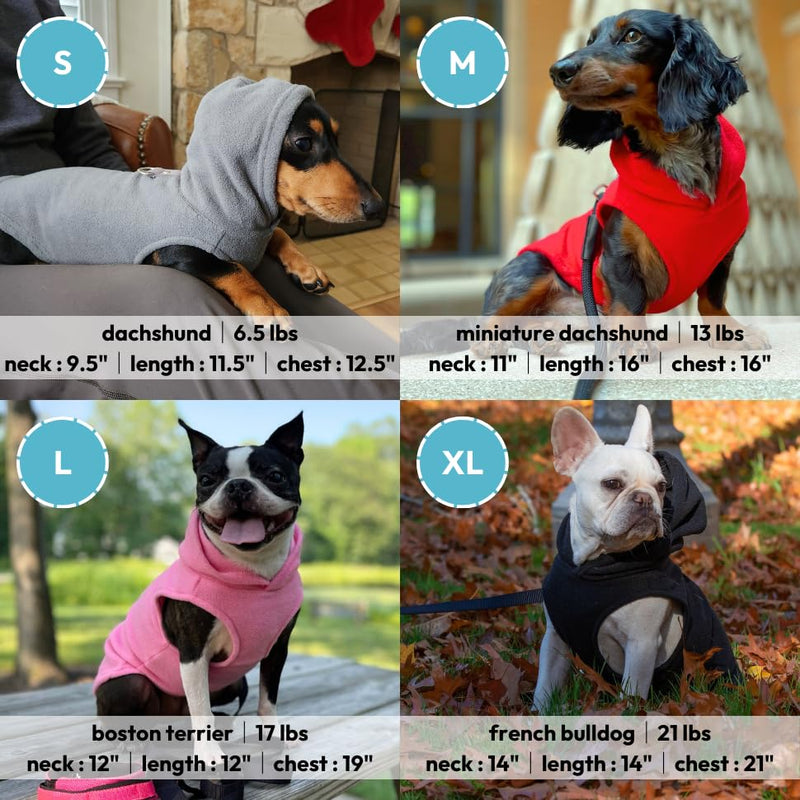 Gooby Fleece Vest Hoodie Dog Sweater - Blue, Large - Warm Pullover Dog Hoodie with O-Ring Leash - Winter Hooded Small Dog Sweater - Dog Clothes for Small Dogs Boy or Girl, and Medium Dogs Large (Around 18-lb) - PawsPlanet Australia
