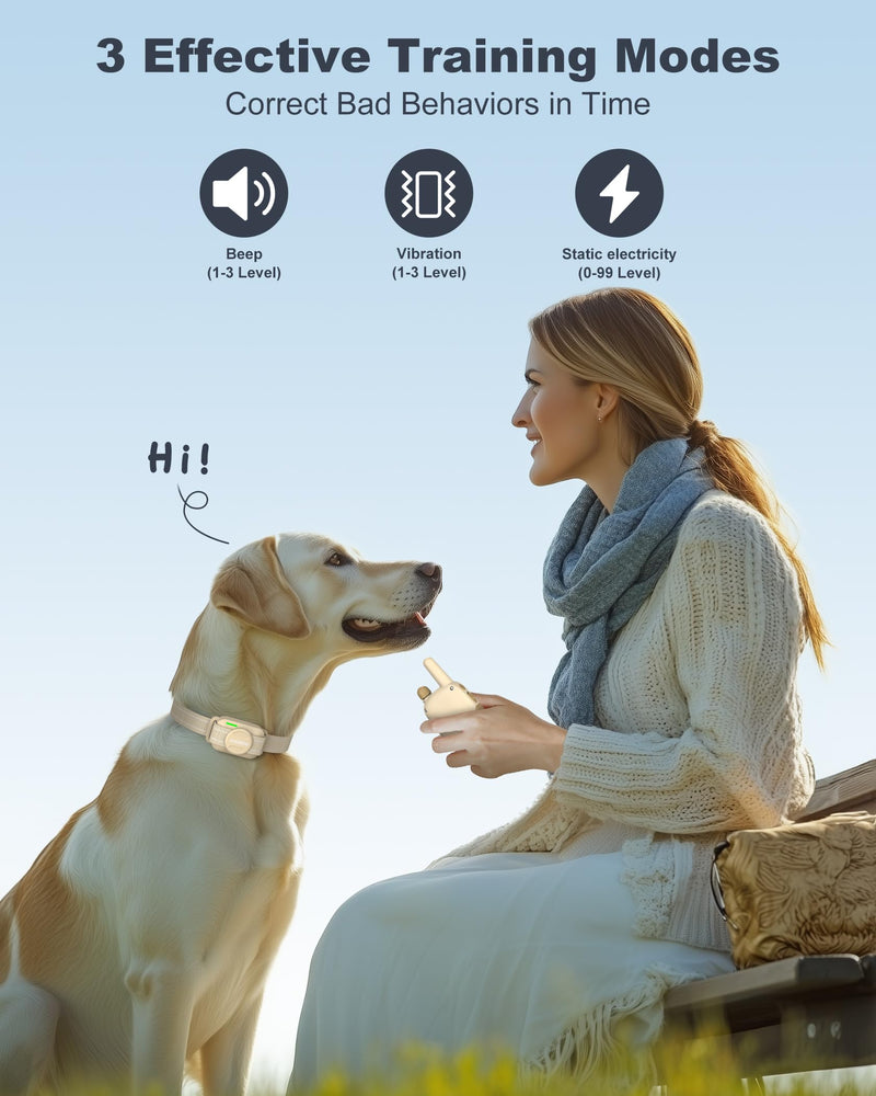 Jugbow Dog Training Collar - 4200FT Dog Shock Collar with Remote for Large Medium Small Dogs, Rechargeable Waterproof IPX8 E Collars with Beep (1-3) Vibration(1-3) Safe Static(0-99) - PawsPlanet Australia