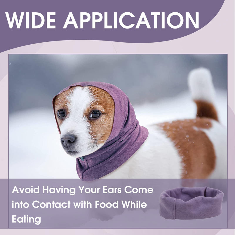 Dog Ear Cover for Anxiety Relief Grooming Drying Recovery, for Dogs Calming Snood Ear Protectors Soft Ear Muffs and Earmuff Head Wrap Dogs Hearing Protection (Purple) Purple
