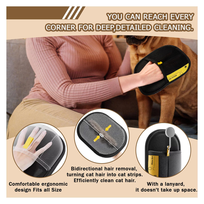 3PC Electrostatic Pet Hair Removal Glove for Cats & Dogs,2025 Upgraded Animal Fur Removal Tool,Reusable Cat & Dog Hair Remover for Couch, Furniture,Laundry,Car Seat,Cat Grooming Gloves - PawsPlanet Australia