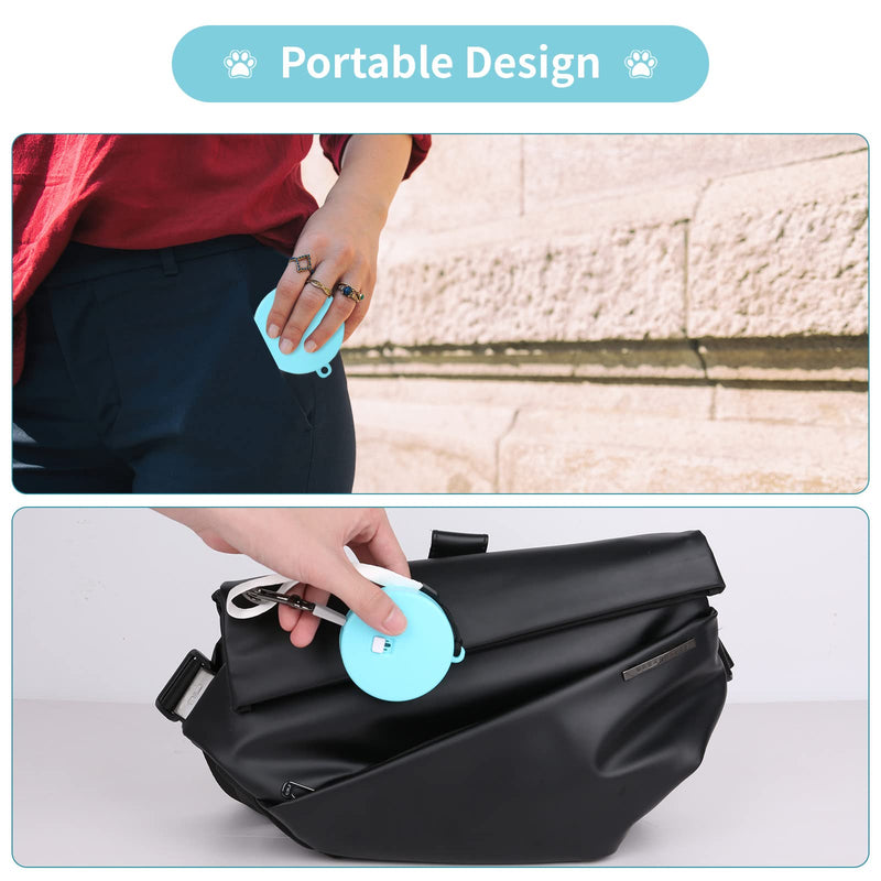 Retractable Dog Leash for Small and Medium Dogs up to 22lbs with 9.8ft Strong Nylon Tape, Hands Free, Portable and Lightweight Leash with Wrist Strap, One-Hand Brake, Tangle Free (Blue) Blue - PawsPlanet Australia