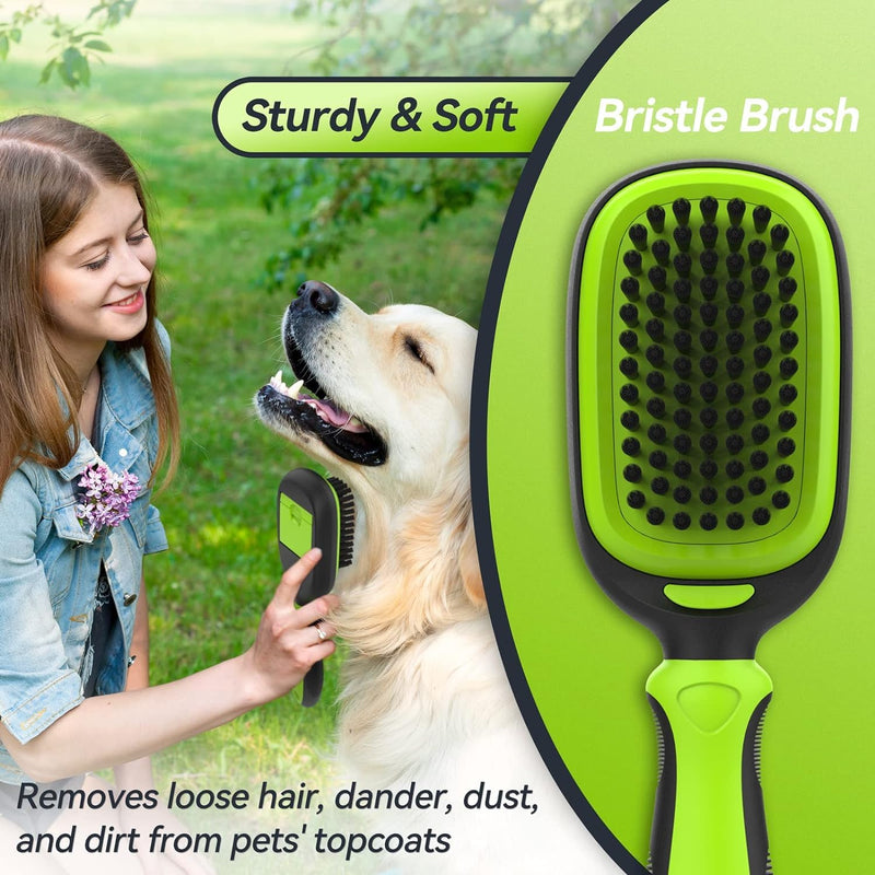 Pet Grooming Brush, Double Sided Detachable Shedding Dog Cat Brush, 5 in 1 Dog Grooming Brush for Shedding Long & Short Haired Dogs, Hair Removing, Bath&Massage, Reduce 95% Shedding Hair - PawsPlanet Australia