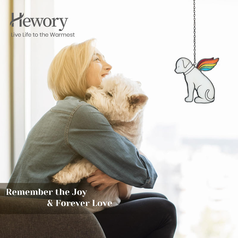 Hewory Loss Dog Sympathy Gifts: Dog Memorial Gifts for Loss of Dog Sympathy Gift Stained Glass Window Hanging, Pet Bereavement Rainbow Wings Dog Passing Away Remembrance Memory Ornament for Dog Lovers - PawsPlanet Australia
