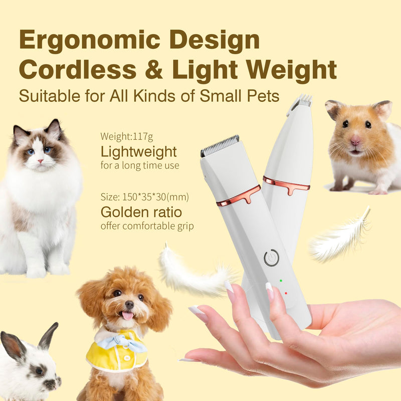 2025 New Petium 4-in-1 Dog Grooming Clippers Kit-Quiet Dog Nail Grinder & Paw Trimmer,Low Noise Cordless Pet Shaver for Small Dogs & Cats,USB-Rechargeable, 6 Guide Combs - PawsPlanet Australia