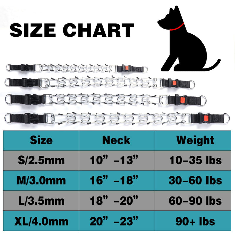 Dog Prong Collar, Walking Training Collar for Small Medium Large Dogs with Quick Release Buckle, Adjustable Pinch Collar with Rubber Caps, No Pull Dog Collar Prong(M,16"-18") M (Neck: 16"-18" ) - PawsPlanet Australia