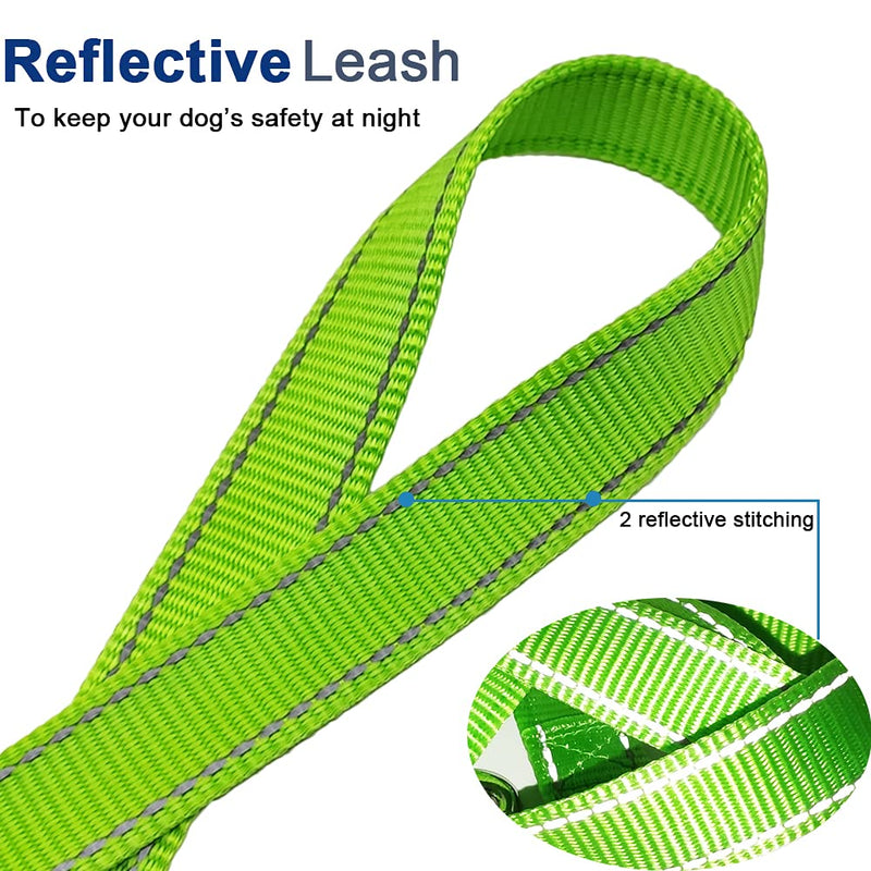 Tie Out Dog Leash, 6 FT Nylon Dog Tether 1" Wide Reflective Thick Lead Heavy Duty for Medium Large Dogs Indoor Outdoor Front Yard Camping (Green) 6ft x 1 in Green - PawsPlanet Australia