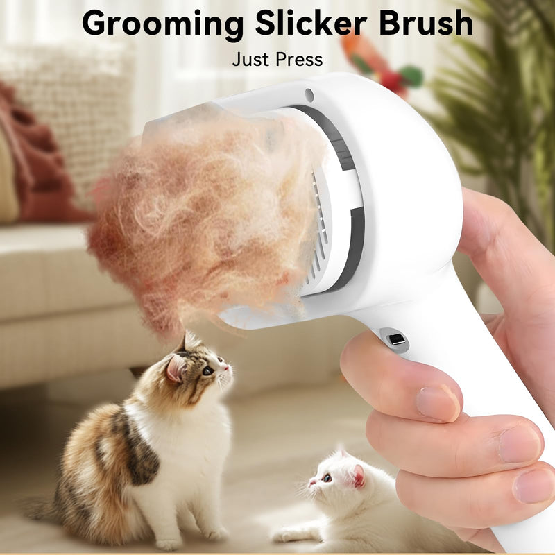 Pet Steam Brush for Cats Brush Grooming with Release Button for Long Short Haired Cat Dog Comb Pet Spray Slicker Brushes Rechargeable with Water Shedding Cleaning
